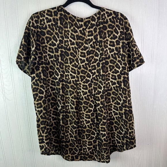 Chelsea & Theodore Tunic leopard print short sleeve size XL - Picture 2 of 4